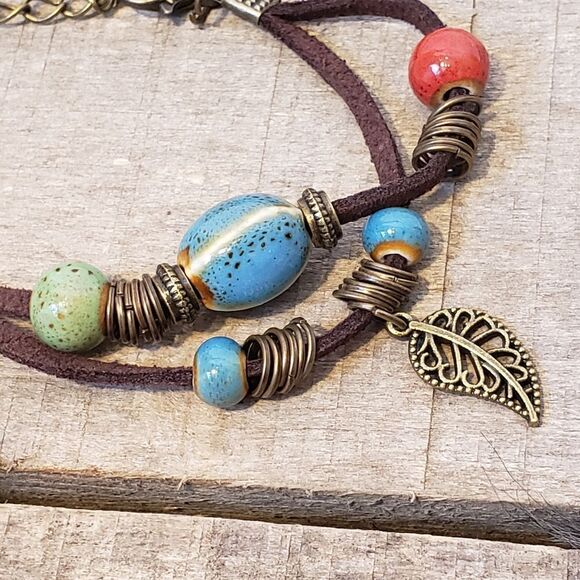 PORCELAIN & SUEDE Bohemian Bracelet - Picture 2 of 4